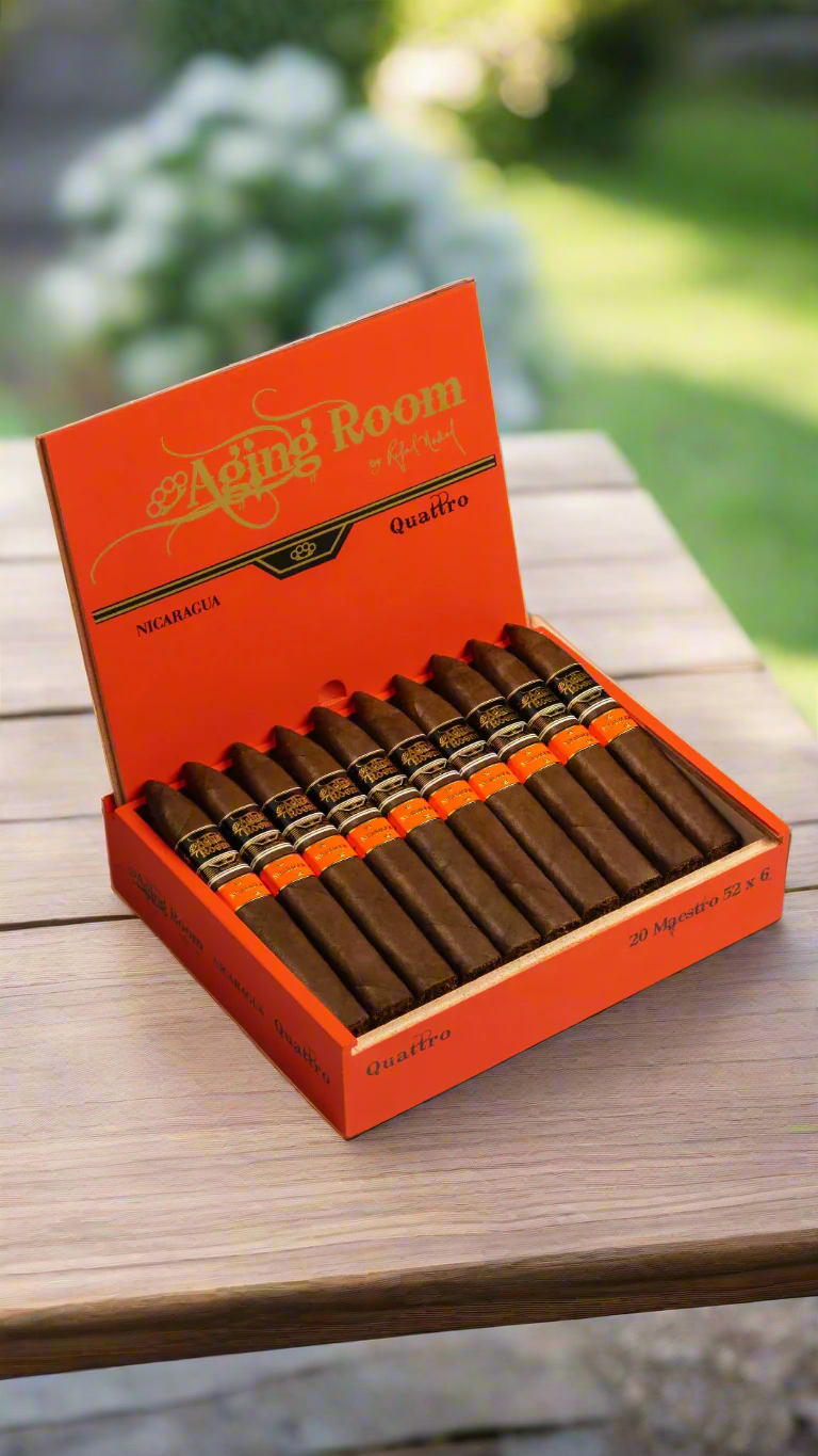 A box of Aging Room Nicaragua Quattro Maestro cigars