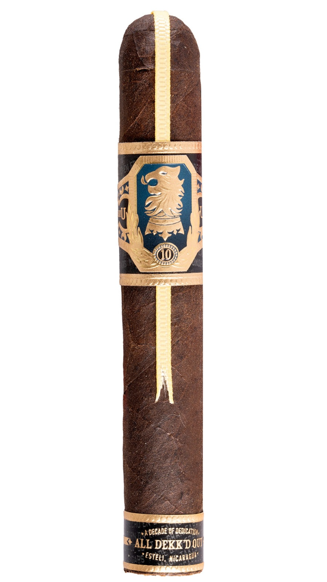A single Drew Estate Undercrown 10 Robusto cigar on a white background.