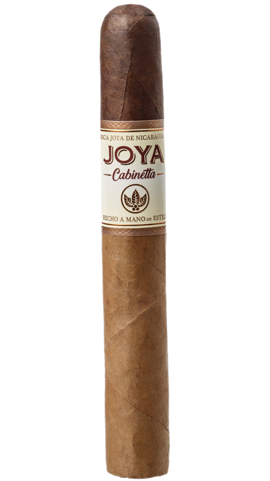A single Joya De Nicaragua Cabinetta Corona Gorda against a white background.