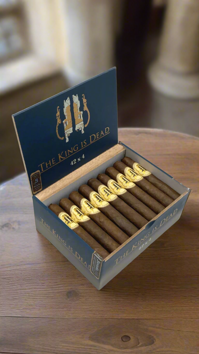 A box of Caldwell King is Dead Manzanita Cigars.