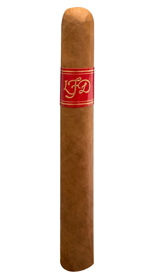 A single La Flor Dominicana El Carajon cigar against a white background.
