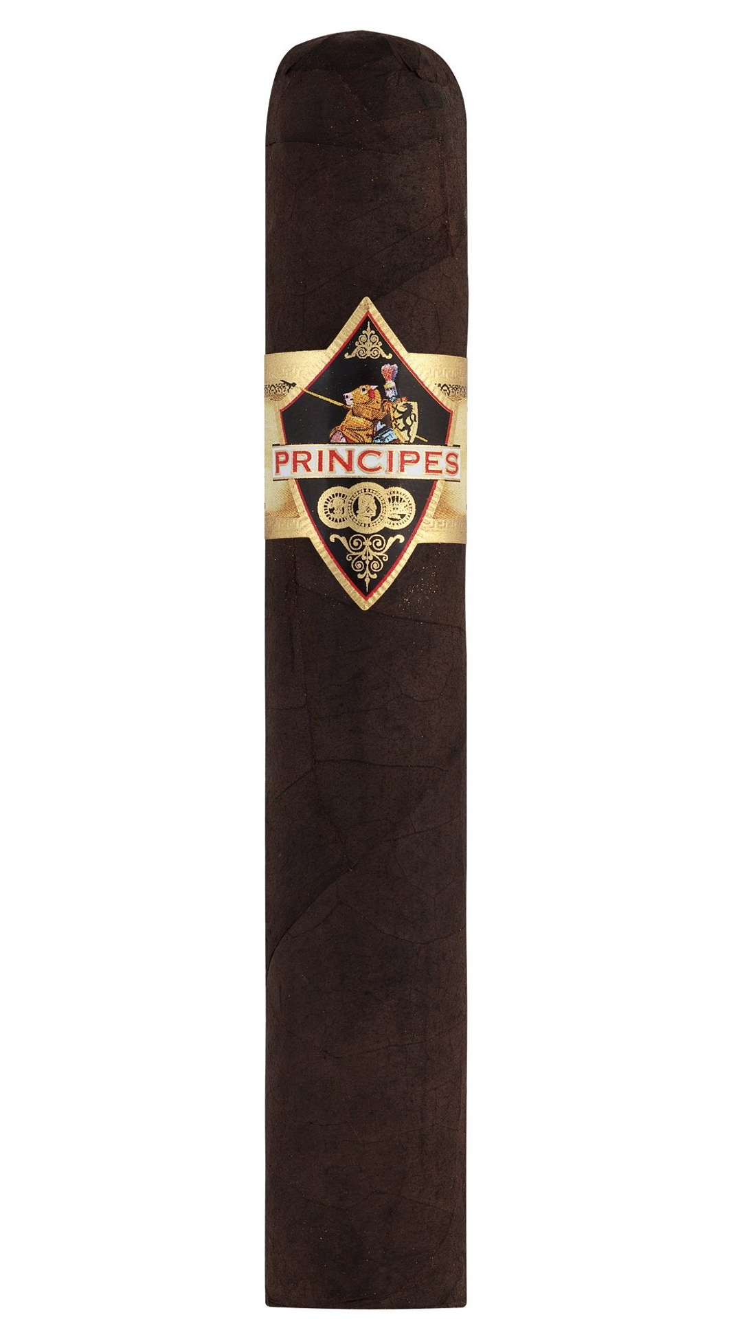 A Principes Long Filler Maduro Robusto Cigar against a white background.