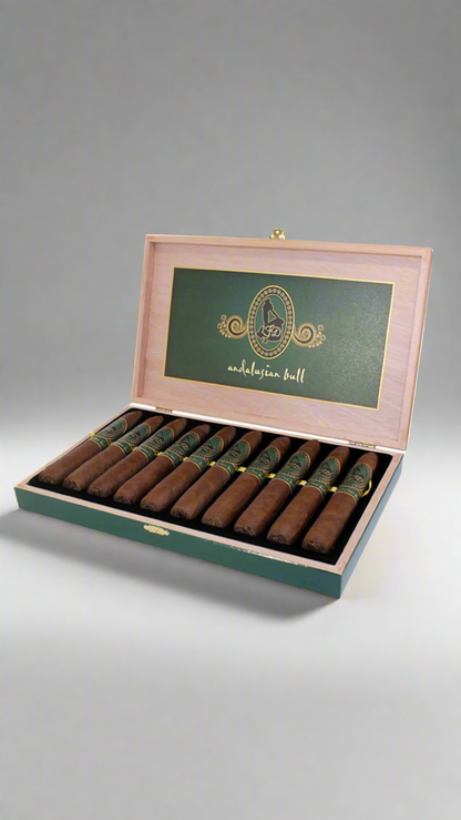A box of La Flor Dominicana Andalusian Bull cigars 